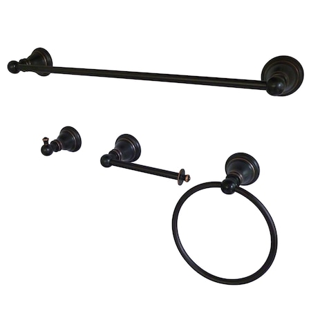 Kingston Brass 4-Piece Bathroom Accessory Set, Naples Bronze BAHK192478NB